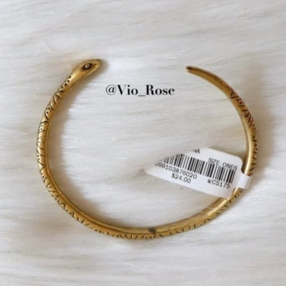 Madewell Jewelry - NEW Madewell Gold Snake Bracelet Cuff Brass Open End Bohemian Boho